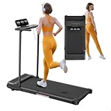 Folding Walking Pad Treadmill with Handle Bar, 3.5HP Compact Portable Foldable Walking Pads Treadmill with Handles, Electric Small Treadmills for Home Office Apartment, LED Display, 400 LBS Capacity