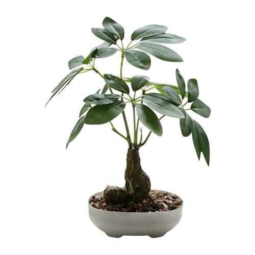 光触媒 フェイクグリーン 人工観葉植物 七葉蓮スタイル 抗菌・消臭機能 卓上ミニサイズ 25cm 水やり不要 省スペース オフィス・インテリア 母の日ギフト（Amazon）
