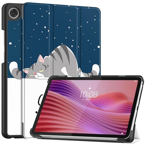 Gylint Case for Lenovo Tab One 8.7'' / Tab K9 Case, Folding Folio Ultra-Thin PU Leather Stand Case Cover with Auto Wake/Sleep for Lenovo Tab K9 8.7 Inch Lazy Cat