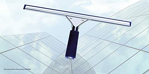 Raclette vitres qualité pro en acier inoxydable disponible 25 ou 35 cm avec caoutchouc résistant et poignée amovible - Vitre, véranda, SDB, miroir, pare-brise … Stever pro (35 cm) Cover