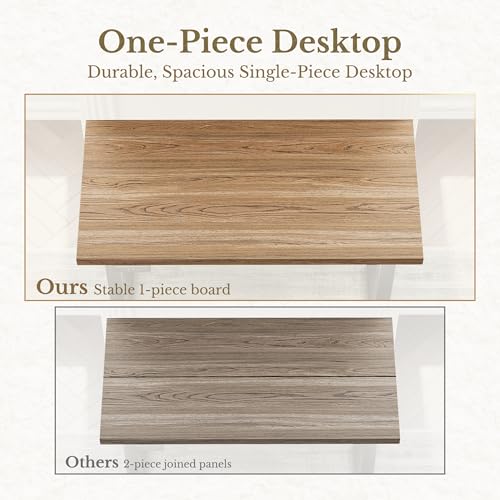 Image of ErGear Electric Standing Desk, 48 Inch Adjustable Height Sit Stand Up Desk with 1.18 inch Thickness Whole-Piece Desktop, Computer Office Desk for Home Office, Light Oak