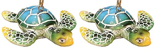 Top Brass Blue Green Sea Turtle Ornament Set cover