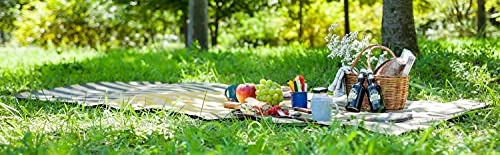 山陽製紙 レジャー シート キャンプ アウトドア ピクニック ラグ 用品 90×60cm 撥水 日本製 北欧 crep CHECK ネイビー Sサイズ 13枚目