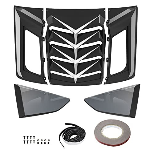 Kewisauto Window Louver For Camaro 16-21 Rear & Side Window Louver Sun Shade Cover Vent Gt Lambo Style For Chevrolet Chevy Camaro 2016-2021 (Abs, Glossy Black) #TOP1