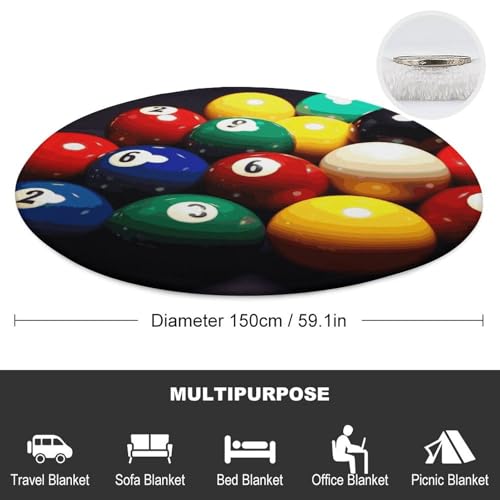 Couverture ronde de billard colorée pour chaise et bureau 150 cm - 3