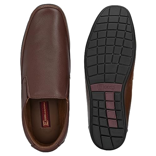 Image of egoss Stretch Genuine Leather Slip-On Shoes for Men | Formal, Office Comfortable, Stylish & Durable Footwear - GS | Pp, 345 PP