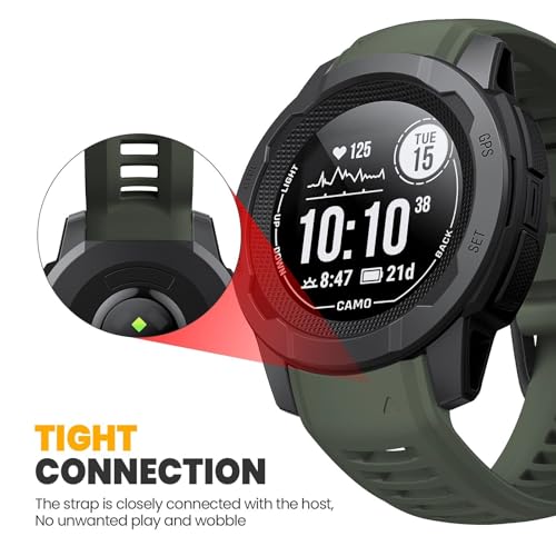 Bracelet Instinct 2 Tactique silicone orange vert armée 22mm - 2
