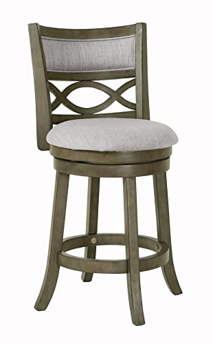 New Classic Furniture Manchester Swivel Counter Stool, 24-Inch, Antique Grey #TOP2