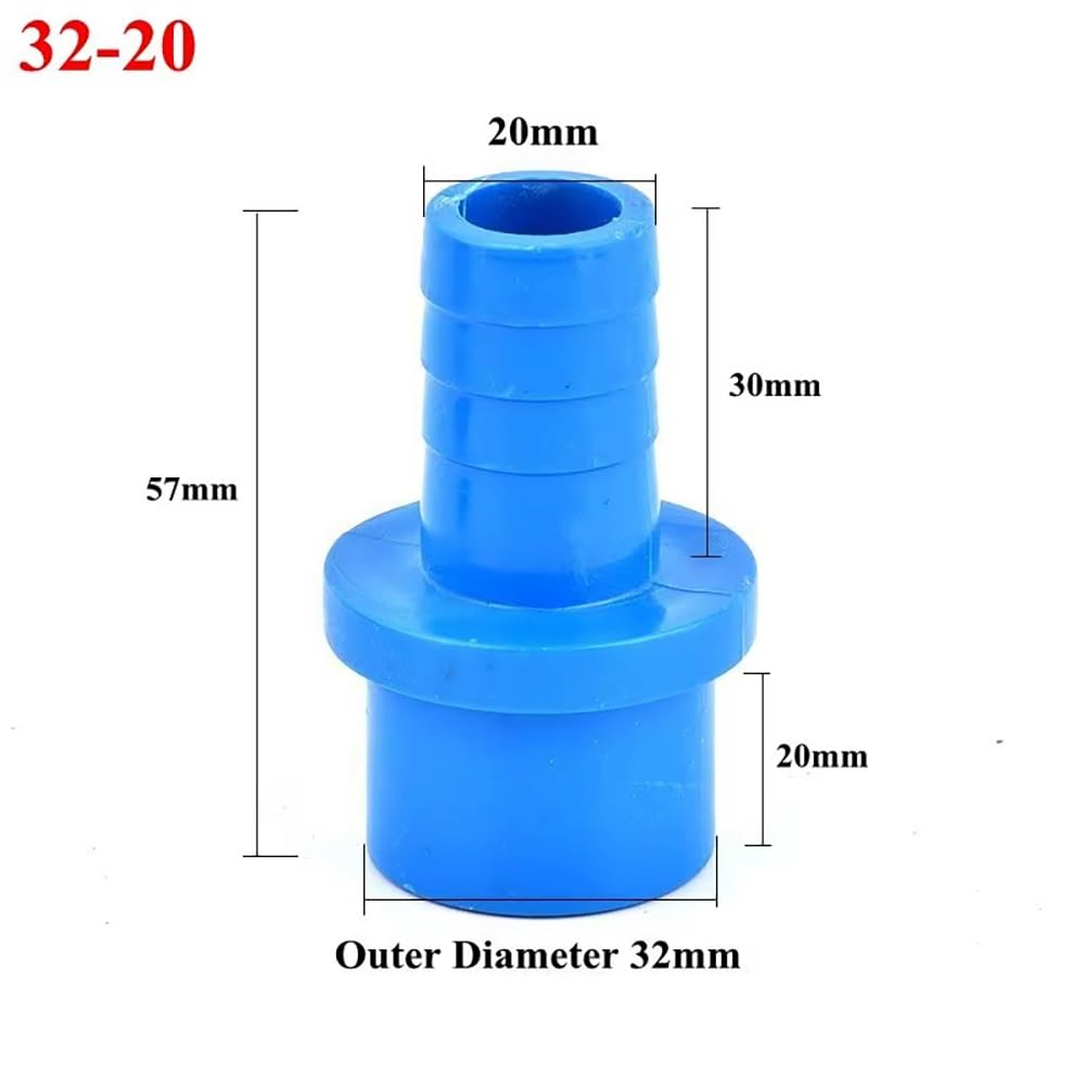 1~20 Sztuk PVC Pagoda Złącze Węża Niebieski OD 20/25/32mm Ogród Nawadnianie Akwarium Ryby Zbiornik Złączki Rury Wodnej(OD 32mm-20mm,20pcs)