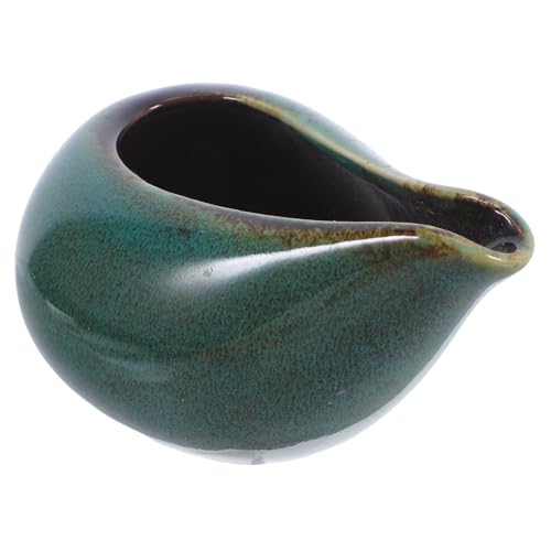 KICHOUSE Ceramic Gravy Boat No Handle Porcelain Creamer Sauce Bowl Elegant Salad Dressing Dispenser for Sauces Dressings and Syrups Glaze Finish