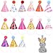 TUBAWD 15 Pcs Mini Party Hats For Toy Animals, Party Hats, For Kids 15-Pk Soft Felt Hats Basket Teddy Birthday Photo Prop Reusable
