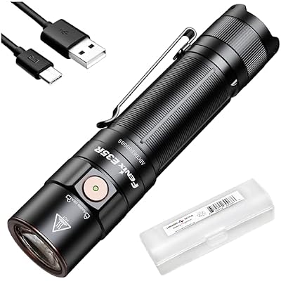 Fenix E35R EDC Flashlight, 3100 Lumens USB-C Rechargeable High Lumen Performance Flashlight with LumenTac Organizer Black