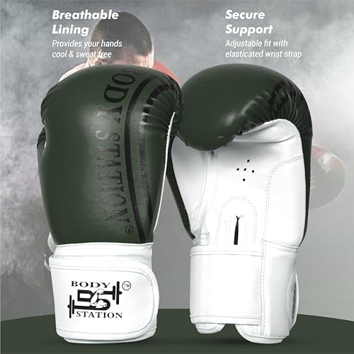 Image of Boxing Gloves - Faux Leather Training Gloves with Hook and Loop Velcro Closure for Long-Lasting Strength and Durability