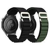 [CeiBand] 22mm アルパインループ バンド 替えベルト 22mm スポーティーナイロン 時計ベルト スマートウォッチストラップ ベルクロバンド 軽量 柔らかい 通気性 耐汗性 マジックテープ スポーツストラップ 交換バンド (ブラック+ブラックグリーン)