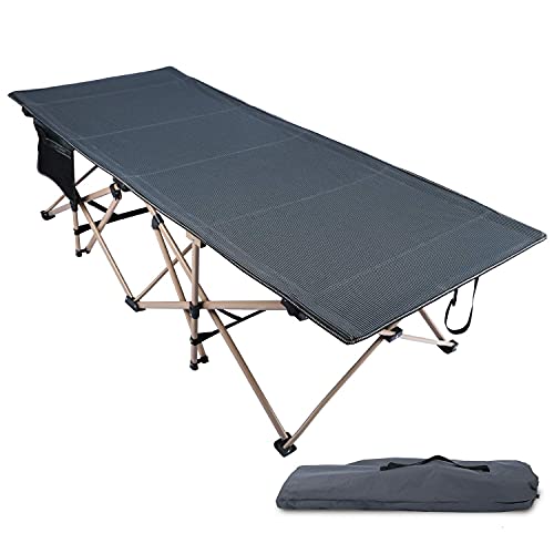 Redcamp Oversized Folding Camping Cots For Adults 500Lbs, Double Layer Oxford Strong Heavy Duty Extra Wide & Large Sleeping Cots，Dark Grey 2-Pack #TOP7