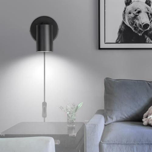 TaFiCo Black Plug in Wall Light with Switch - GU10 Wall Light Plug in Cord 350° Rotatable - 7W Indoor Wall Sconce Lights for Bedroom Living Room Kitchen Desk - Bulb Not Included - Cosy Home Interiors TaFiCo Black Plug in Wall Light with Switch - GU10 Wall Light Plug in Cord 350° Rotatable - 7W Indoor Wall Sconce Lights for Bedroom Living Room Kitchen Desk - Bulb Not Included - Image 5