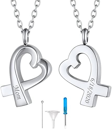 FindChic Waterproof Cremation Jewelry for Human Ashes Dog Cat Pet Memorial Necklace with Filling Kit Stainless Steel Vial Urn Necklace