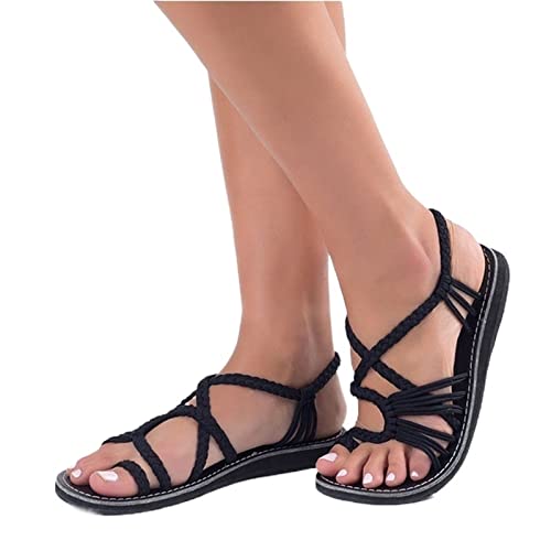 Sandales à lace-up femmes chaussures plates légères été nu-pieds de plage confort