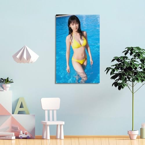 木村佳乃宝物なポスターホーム デコレーション アート パネル キャンバス壁画モダン スタイル壁掛け絵画プリント.-24x36inch(60x90cm)-Frame-style [5]