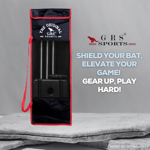 Image of GRS Cricket Wicket Set Carry Bag - Durable Polyester Material | Secure Velcro Closure | Ideal for Wooden & Plastic Stumps, Bails & Bases | Lightweight & Easy to Carry | Cricket Equipment Storage Bag