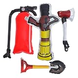 HOMSFOU Globos Inflables de Aluminio Kit de 4 Forma de Extintor y Pala Decoración Fácil de Inflar y Efectos Decorativos Obsequios para Fiesta de Bomberos