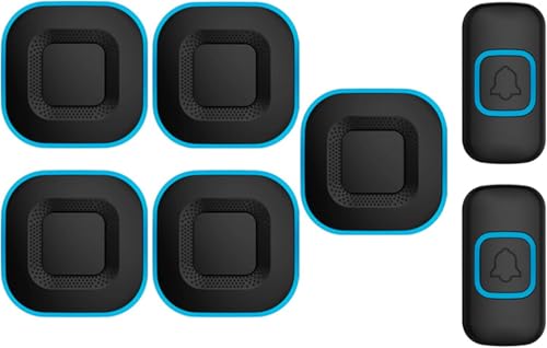 Image of Wireless Doorbell Chime Kit, Waterproof Cordless Plug-In System, 1000ft Range, 38 Melodies, 4 Volume Levels, 2 Transmitters & 5 Receivers - Easy Install
