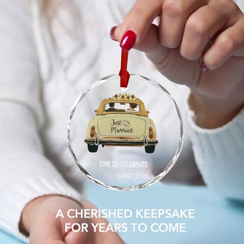 Engagement Gifts for Couples - Glass Ornament 2025, Personalized Gifts for Newly Engaged Couples, Happy Engagement Ideas for Her, Bride to Be - Engaged for Her, Friends