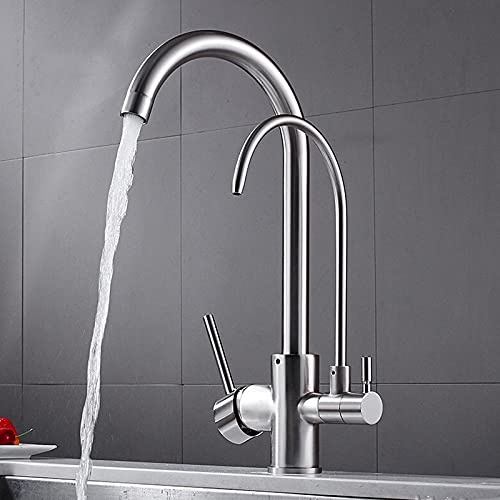 Grue en laiton pour évier de cuisine éliminant le calcaire grâce au filtre à eau nickel