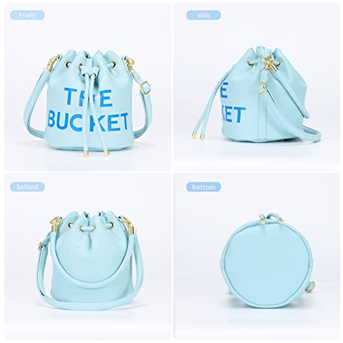 Image of JQAliMOVV Mini Leather Bucket Bags for Women Drawstring Bucket Purse Crossbody Handbags Hobo Bag