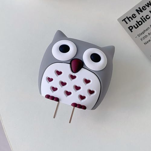 Image of Protective Charger Case for iPhone 18W 20W iPhone 15 14 13 12 11 Pro Max Charging Cable Charger Protective Cover Data Cable Protective Sleeve -(Grey OWL)