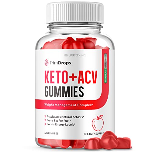 Trim Drops Keto ACV Gummies - Official Formula, Vegan - Keto Plus ACV Gummies Trim Drops, Trimdrops Keto ACV Gummies with Apple Cider Vinegar, Vitamin B12, Pomegranate Juice, Beet Root (60 Gummies)