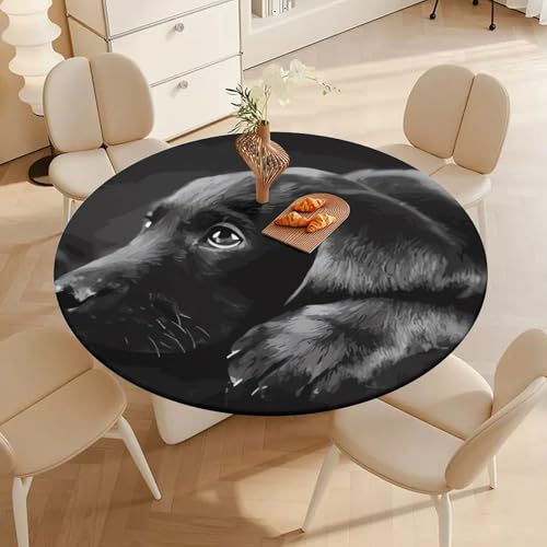 Nappe ronde noire élastique avec isolation thermique pour repas - 5