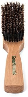 GranNaturals Mens Boar Bristle Hairbrush - Natural Wooden Club Style Hair Brush - Styling Beard Brush for Men with Thin or Thick Hair