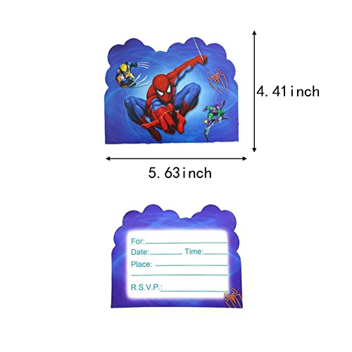 Allpick 20Pcs Spiderman-Themed Birthday Party Invitation Cards Super Hero Themed Birthday Party Invitation Cards For Kids Birthday #TOP1