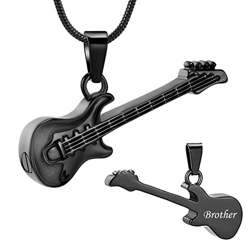 Charms Urn Necklace for Ashes Guitar Guitar Cremation Jewelry for Ashes Stainless Steel Memorial Jewelry -in Loving Memory
