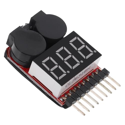 Gatuida Lipo Battery Voltage Tester and Low Voltage Buzzer Alarm 1-8s Digital Battery Capacity Check Tool for Rc Hobbyists and Electronics Users