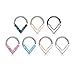 Amelia Fashion 16 Gauge Opal Glitter Chevron Front Facing All 316L Surgical Steel Bendable Hoop Ring for Daith, Cartilage, Nose Septum and More (Choose Color) (Pink)
