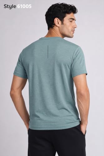 Image of Van Heusen Men's Running T-Shirt | Regular Fit | Crew Neck | Soft Breathable Mircofiber | Casual Wear | Summer Favorite | Shoulder Bonding |Sports T-Shirt | Style 61005