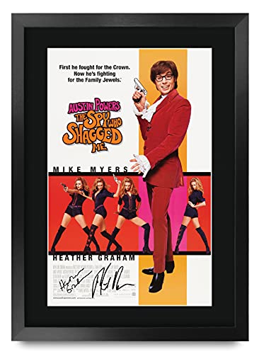 Image of HWC Trading FR A3 The Spy Who Shagged Me Austin Powers 2 Mike Myers Gifts Printed Poster Signed Autograph Picture for Movie Memorabilia Fans - A3 Framed