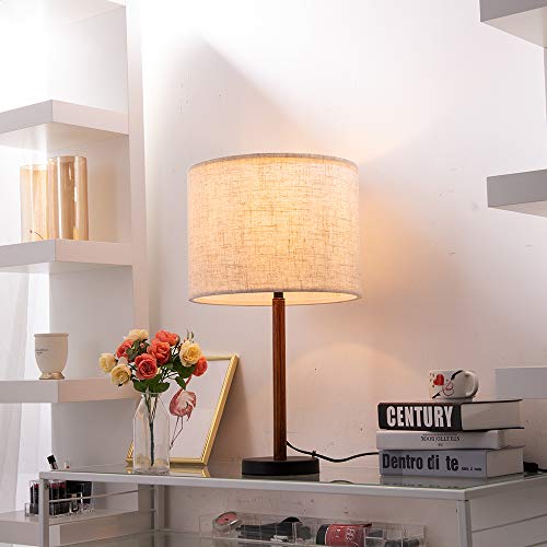 Wellmet 13"x13"x10" Assembly Required Lampshade for Table Lamp, Bedside Lamp, Floor Lamp, Fabric Drum Lampshade Classic Modern Style, Spider Fitter, Linen - Thumbnail 5