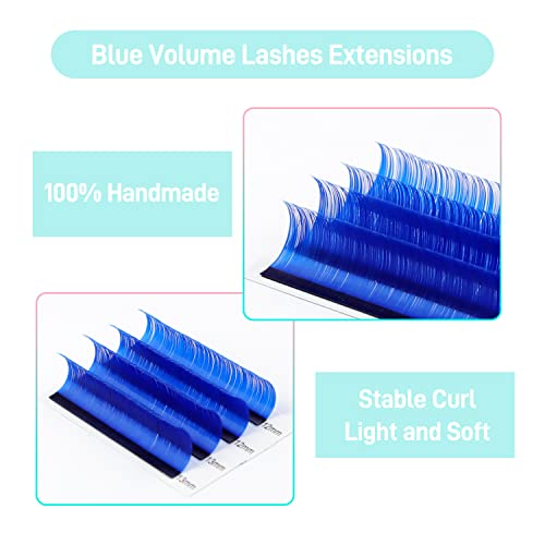 Image of VAVALASH Colored Lash Extensions 0.07mm CC Curl Blue Individual Volume Lashes Extensions 13-20mm