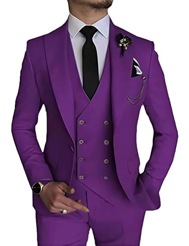 Men's 3 Piece Suit Slim Fit Suits One Button Blazer Vest Pants Formal Business Wedding Prom Suits4