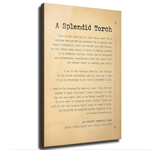 A Splendid Torch Quote By George Bernard Shaw Poster Picture HD Printing Modern Home Bedroom Wall Art Kitchen Office Decoration (08×12inch_Unframed)