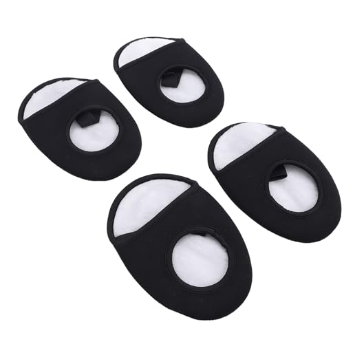 Cubiertas para la punta del calzado de ciclismo Dioche, gruesas, cálidas y cortaviento, protector de media planta para bicicleta de montaña y carretera, de neopreno y poliéster con correa elástica, 2 pares (negro y blanco) miniatura 2