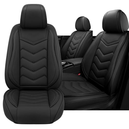 Image of Car Seat Cover for Jeep Wrangler 2000-2026, Driver's Seat Covers,Non-Slip Waterproof seat Cover,Wear-Resistant Nappa Leather car seat Covers. (Standard 2 Seats /Pure Black)