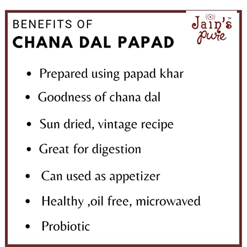 Image of JAIN'S PURE CHANA GARLIC PAPAD 200 GM- Handmade Chana Lahsun Papad (Pack of 2)
