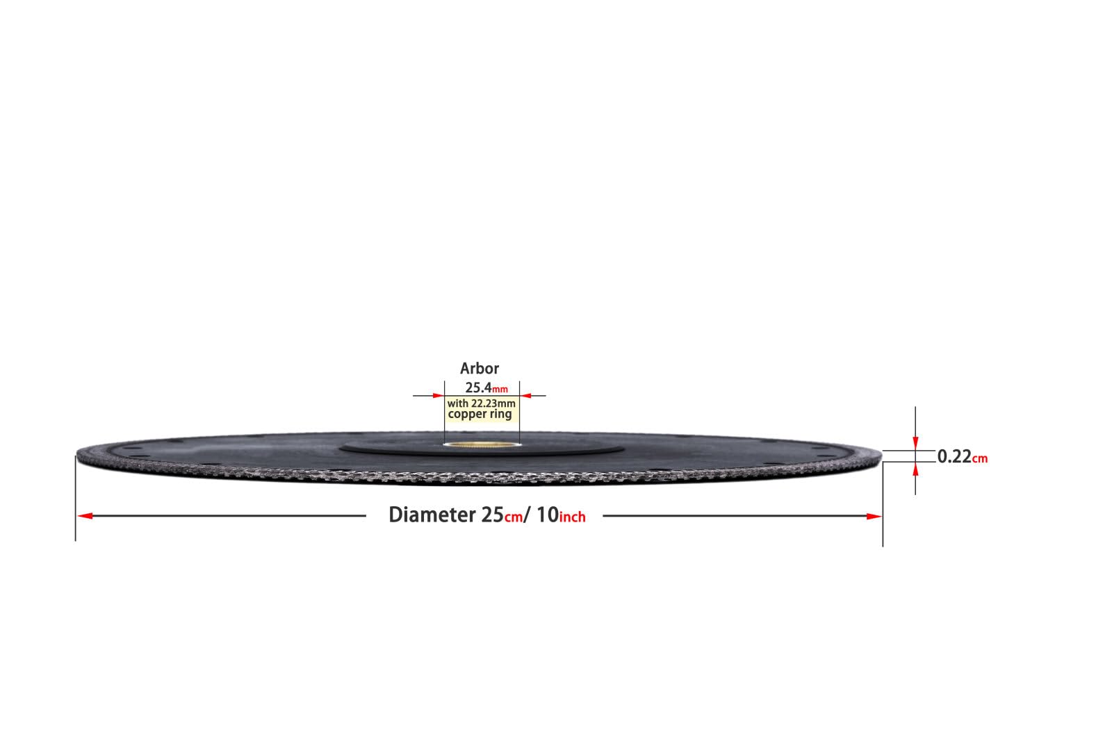 Diamentowa tarcza szlifierska do szlifierek, 1 sztuka 10 cali 250 mm diamentowa tarcza tnąca płytki ceramiczne porcelana marmur okrągły do ​​szlifierki kątowej supercienki dysk tnący