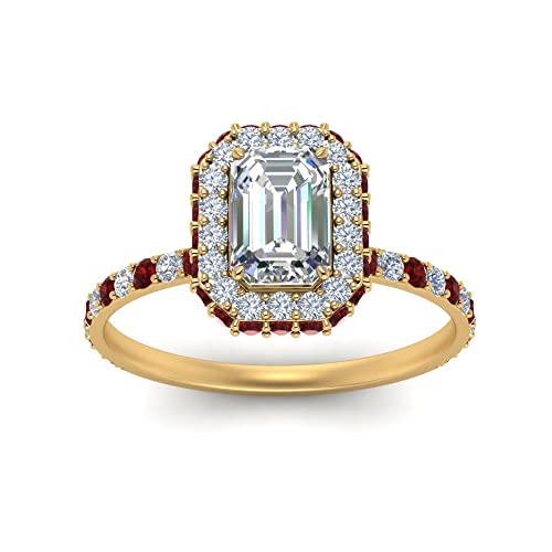 Bagues de fiançailles halo or jaune et diamant le cadeau romantique idéal