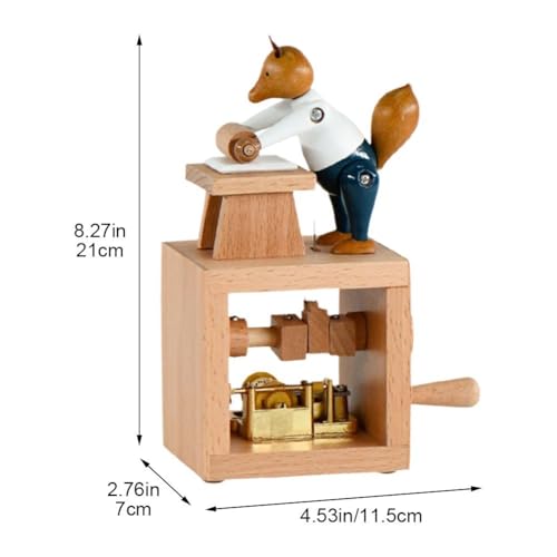 Caja musical de cuerda de madera ideal para regalo de cumpleaños de niñas 4