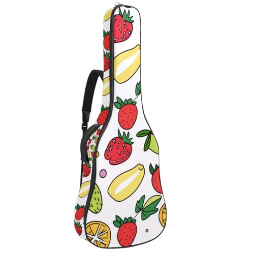 Housse de guitare acoustique 41 pouces étanche à motif fruits colorés